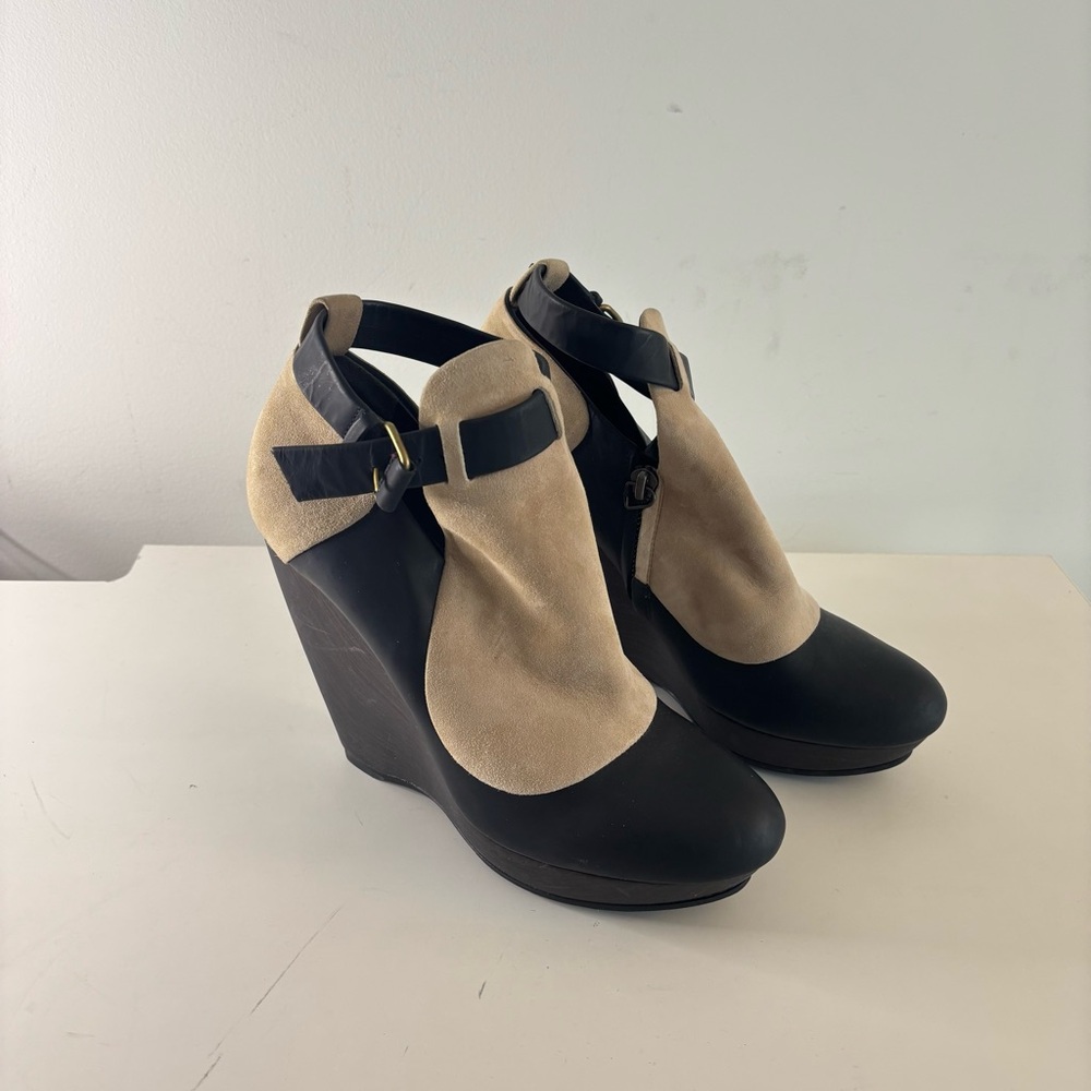 Balenciaga Black and Tan Wedge heels 38.5